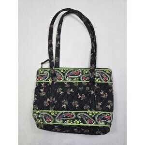 Quilted Paisley Tote Bag Croft & Barrow With Green Interior